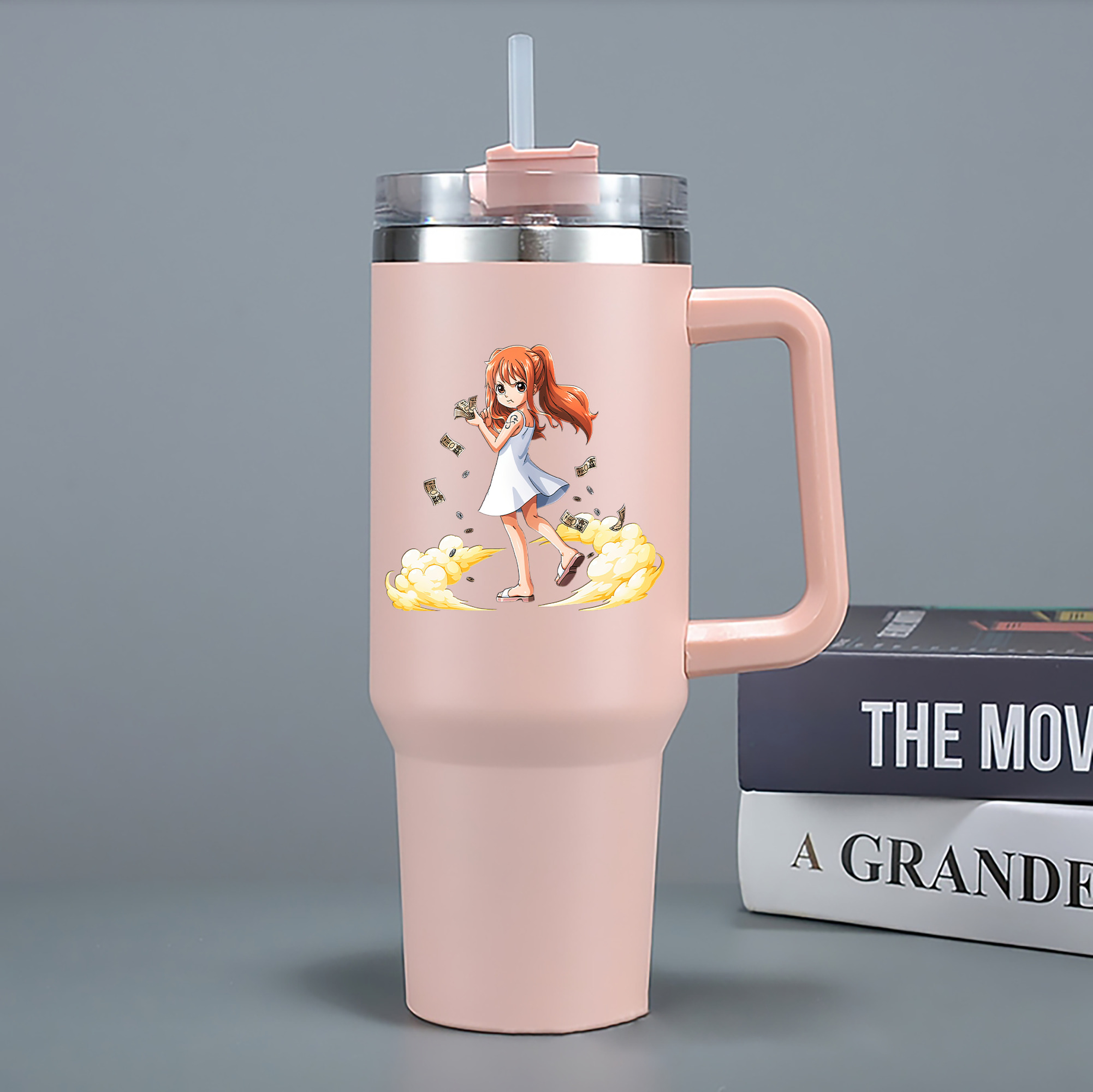 ワンピース ナミ ONE PIECE Nami 1200mL車用タンブラー - クリスタルステッカー（プラスチックストロー付き）